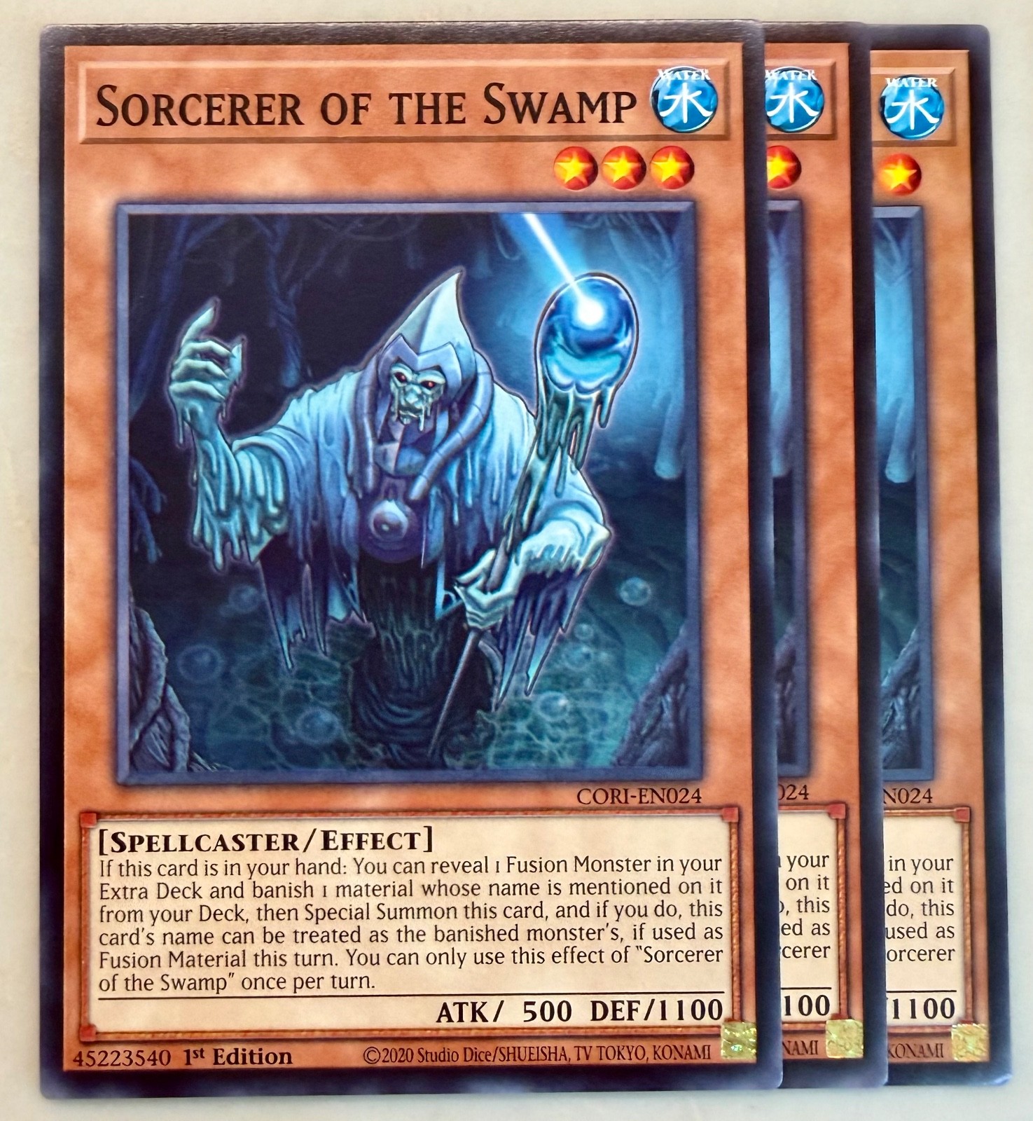 YuGiOh! 3x Sorcerer of the Swamp CORI-EN024 1st Edition NM