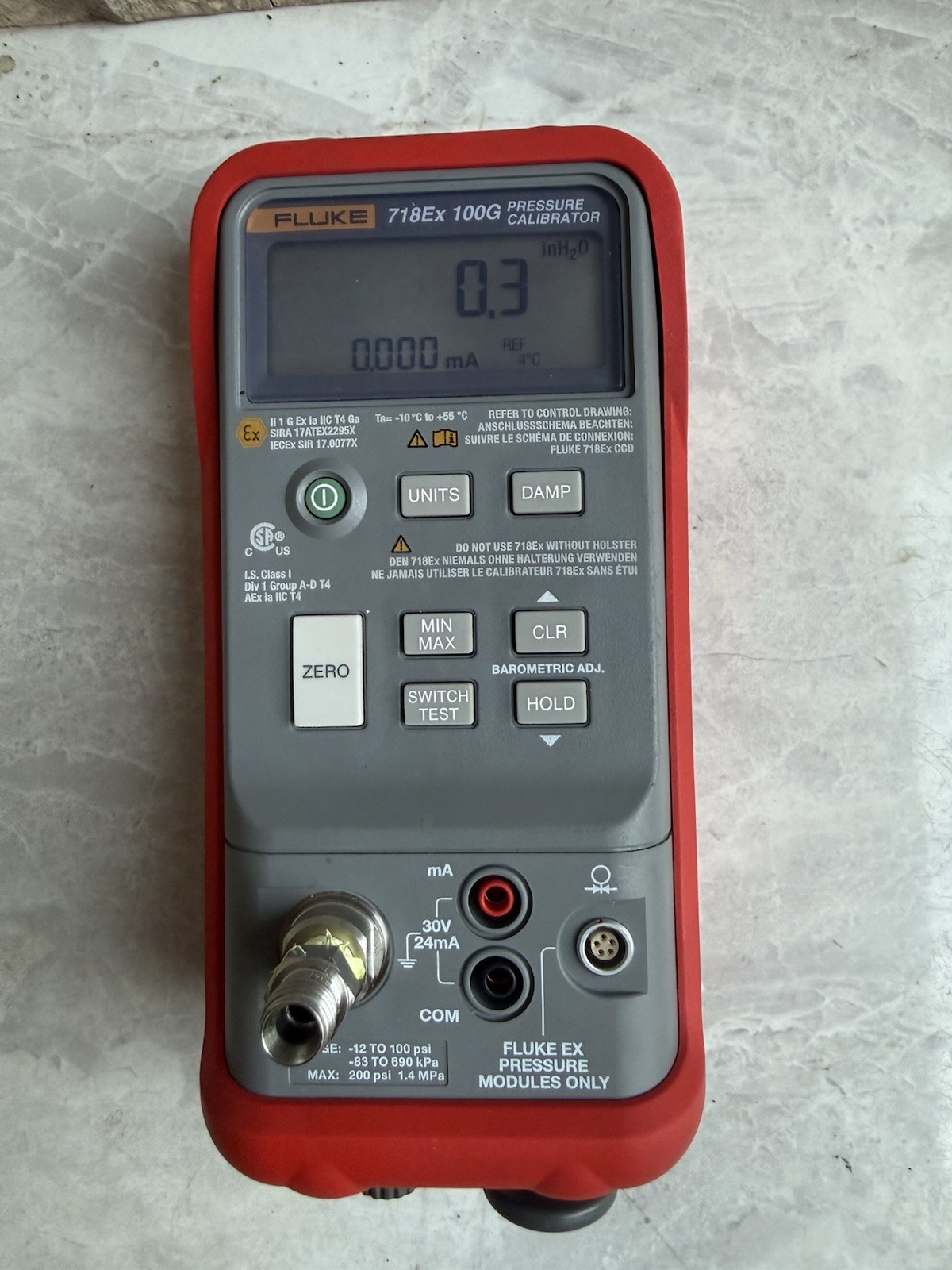 Fluke 718Ex 100G Pressure Calibrator