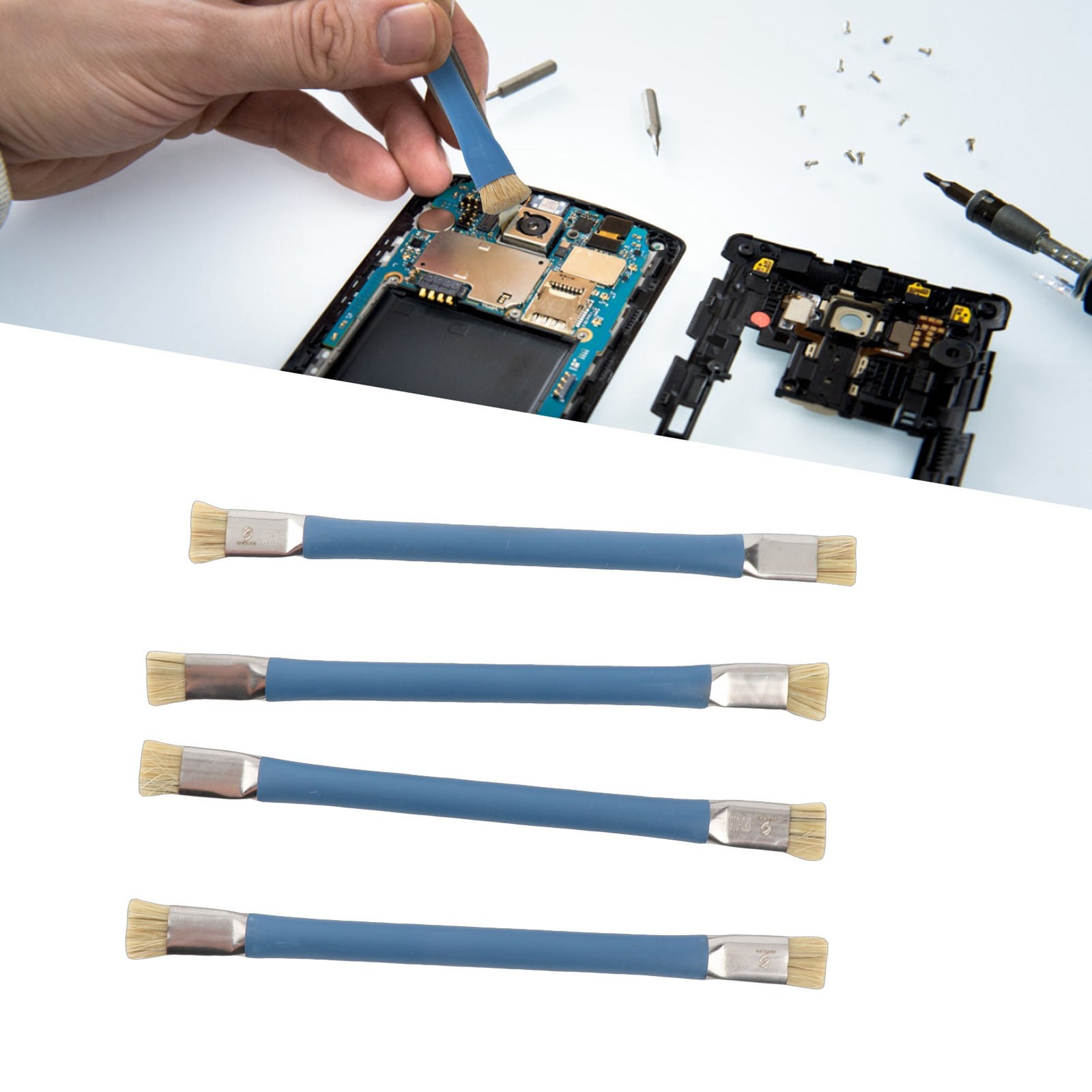 4PCS Double Heads Anti Static Hard Brush Mobile Phone Repairing Soldering N