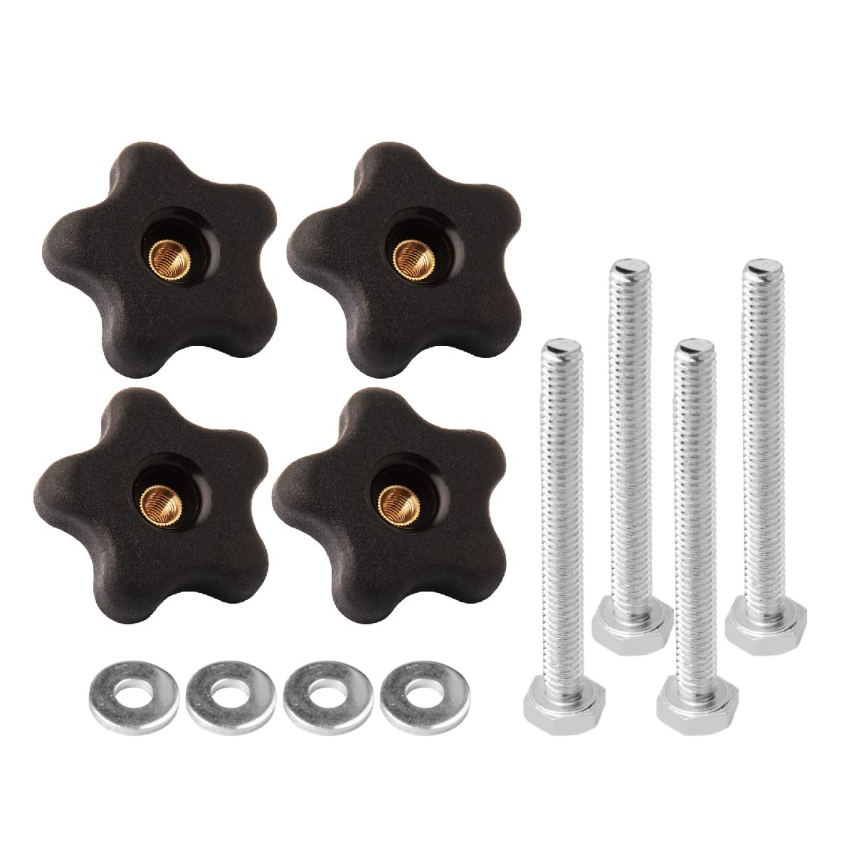 71070V T Track Knob Kit w/ 5 Star Knob, 1/4-20 Threaded Bolts and Washers, 12...