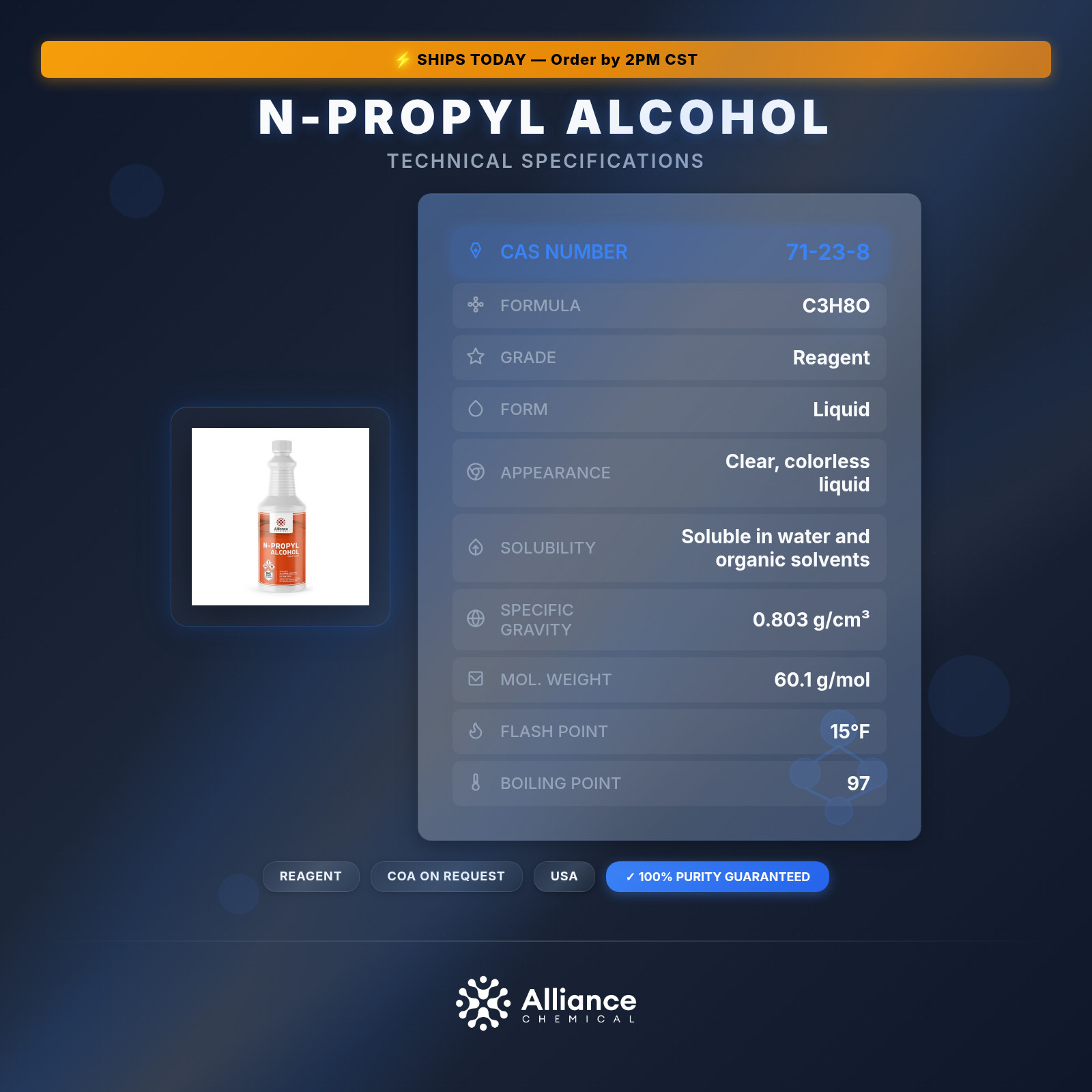 n-Propyl Alcohol - 1 Quart