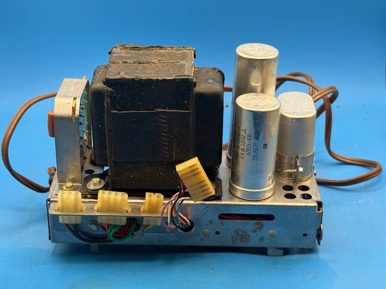 Vintage Electronic Power Supply Chassis Transformer Capacitor Assembly RE