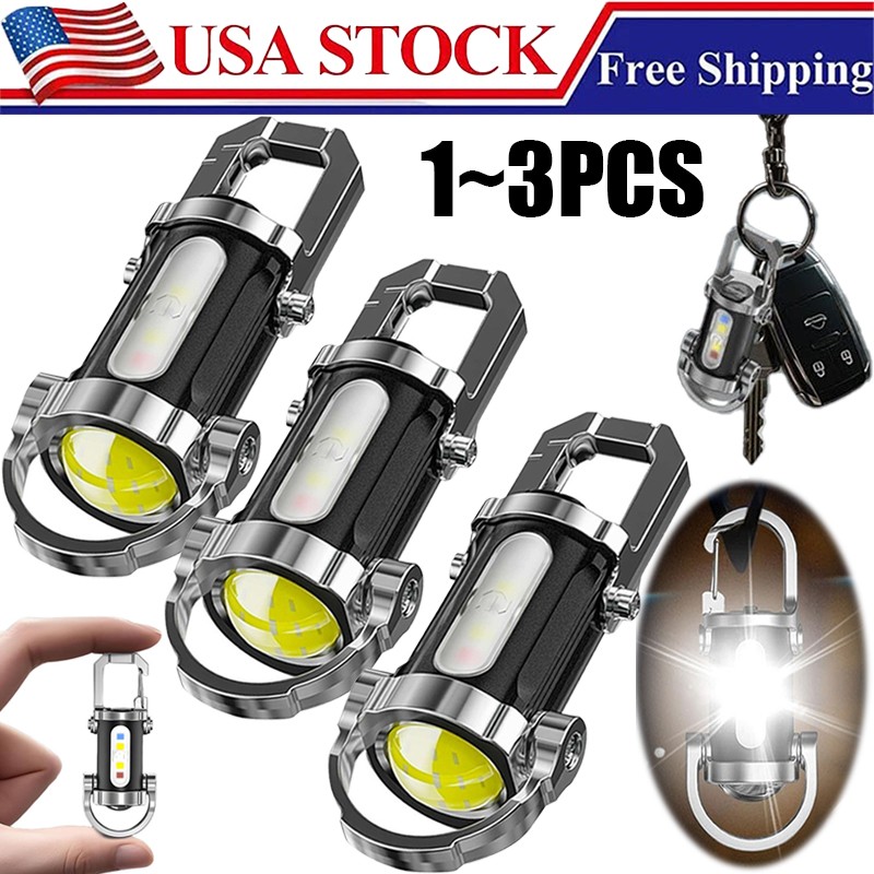 Portable Rechargeable Bright Keychain Flashlight Phone Charger,Emboadlie 1~3PCS