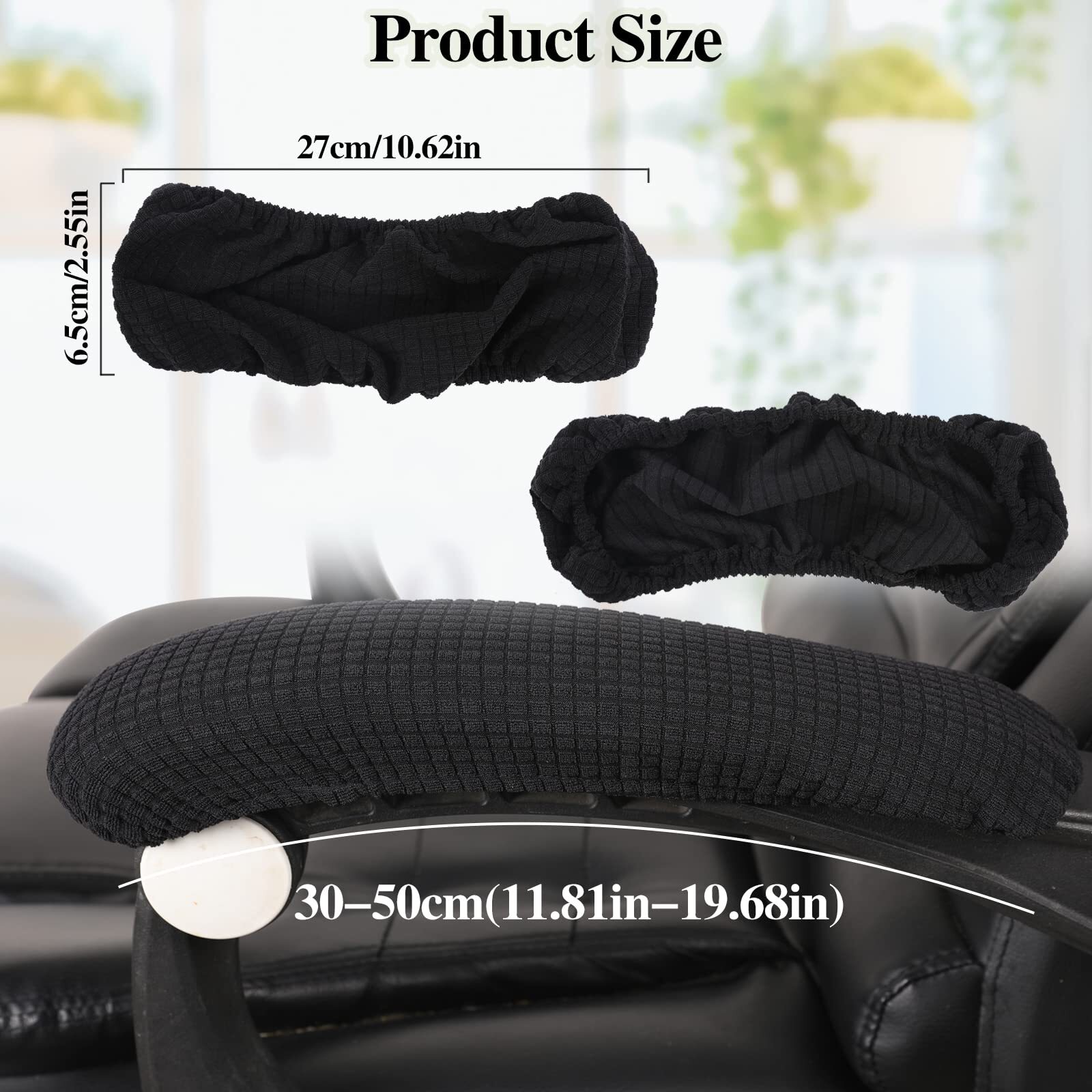 Office Chair Armrest Covers, 2Pcs Office Removable Arm Rest Covering, Elastic