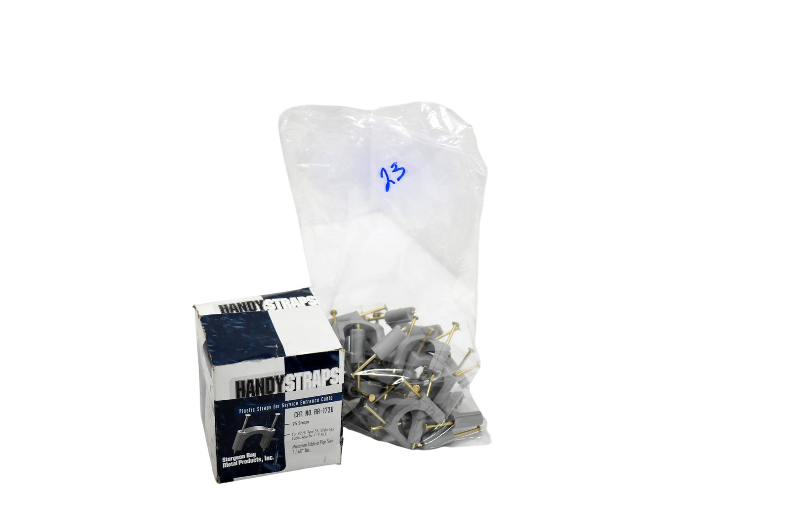 Handystraps RA-1730 Gray Plastic Service Entrance Cable Straps Lot of 23 USA