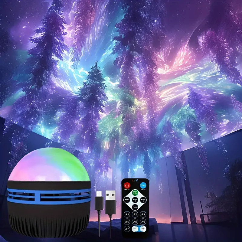 Starry Sky Projector Light Galaxy Star LED Night Lamp with Remote USB Ocean Wave