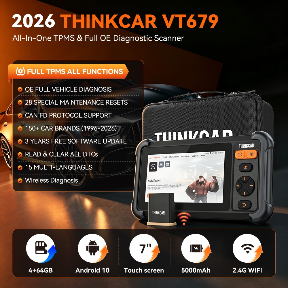 Thinkcar VT679 TPMS System Diagnostics Full System 28 Resets 3yr Free Updates