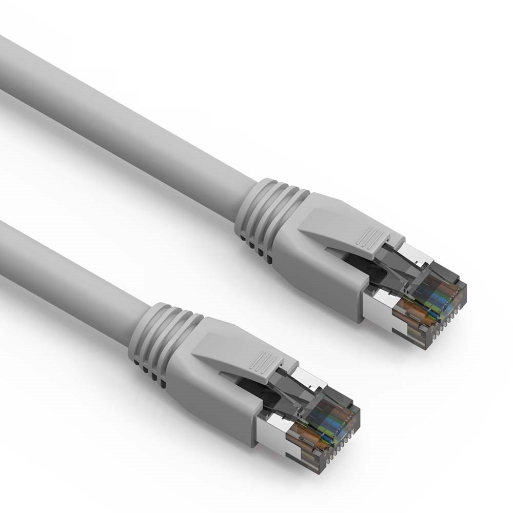 5 Pack of 5Ft CAT8 S/FTP Ethernet Network Cable Gray 24AWG