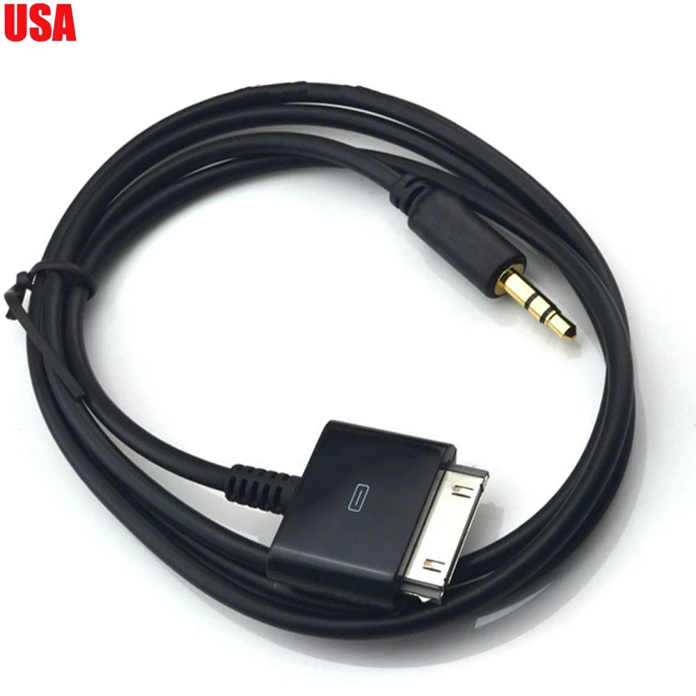 30-pin for ip ad 1 2 3 iPod iPhone connector to 3.5mm Aux-In Audio Plug Cable
