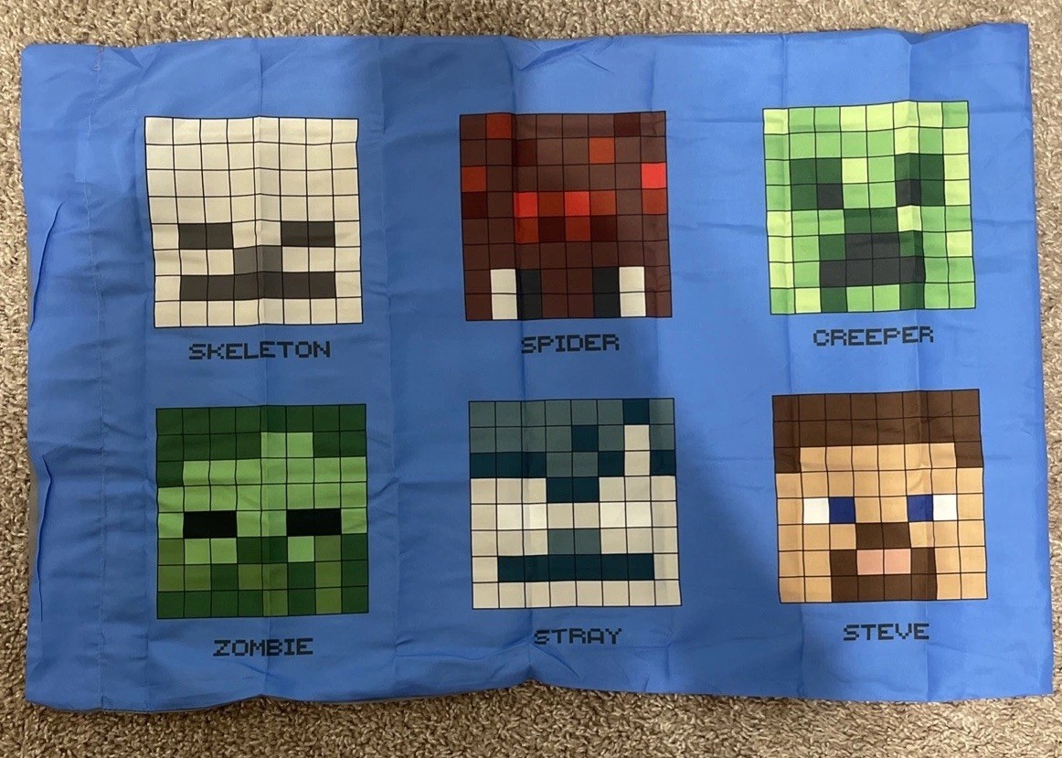 Minecraft Pillow Case Standard Bedding Microfiber Set Of 2 Very Nice As Pics 🤪