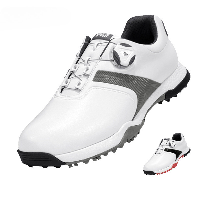 Black Golf Shoes Mens Waterproof Men England Style Anti-Skid Breathable Sneakers