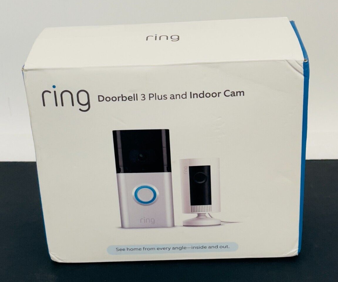 Ring Video Doorbell 3 Plus with Night Vision & Indoor Cam, NEW