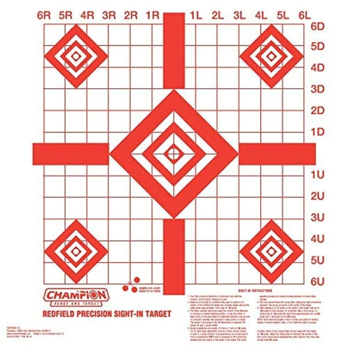 10-PACK Champion 16'' Redfield Style Precision Sight-In Target