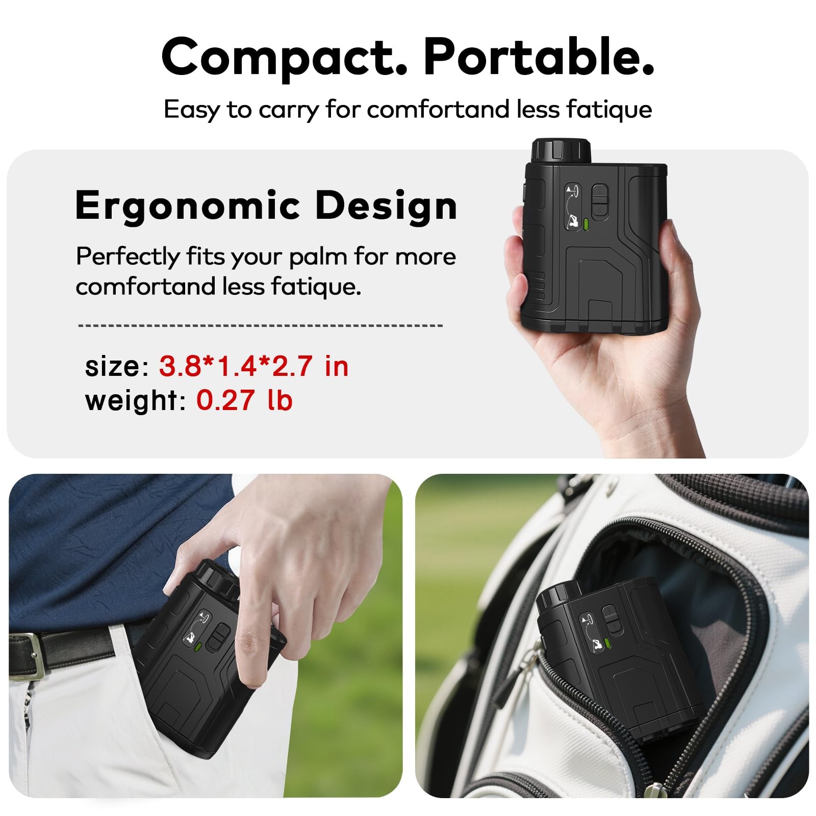 Range Finder Golf 1200 Yards 7X Magnification Lightweight Portable Rechargeable