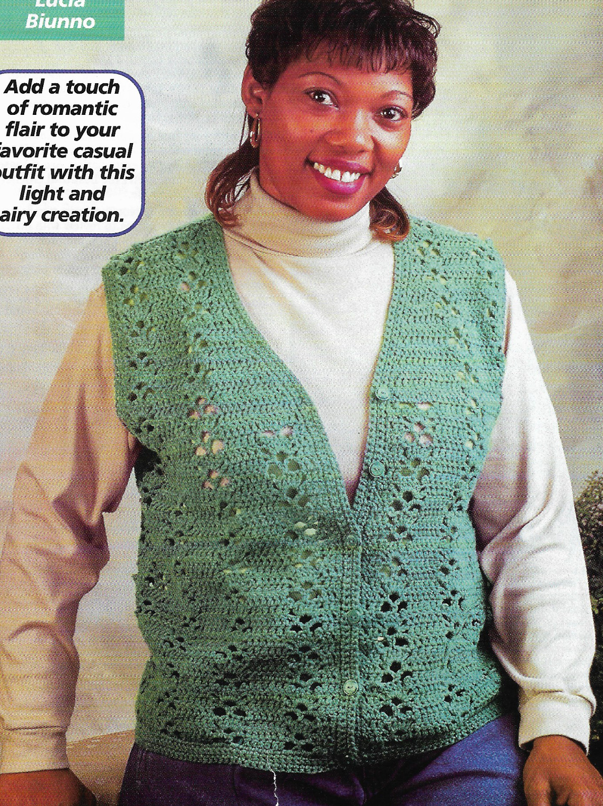 Lady's Lacy Vest crochet pattern instructions