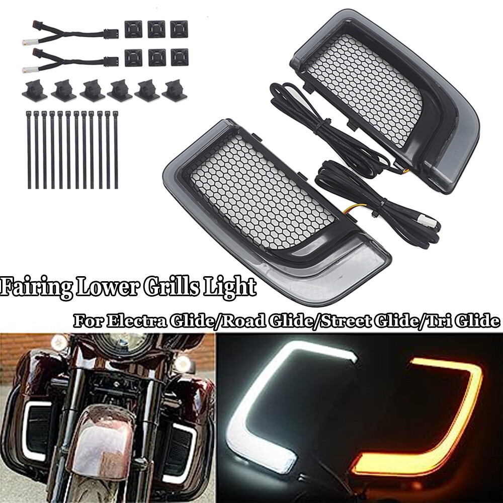 For Electra Glide Ultra Classic FLHTCU/I 2014-2019 Lower Fairing Grille Light