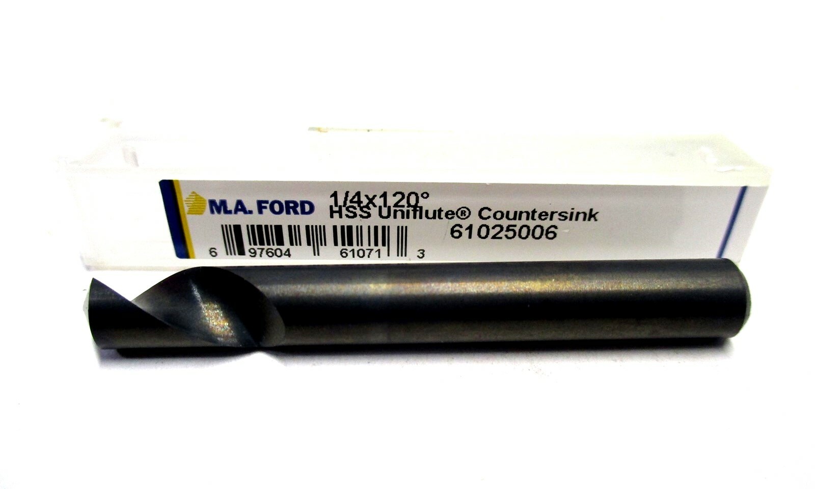 M.A. Ford (61025006) 1/4" x 1/4" x 2" 120° 1-Flute RH HSS Countersink