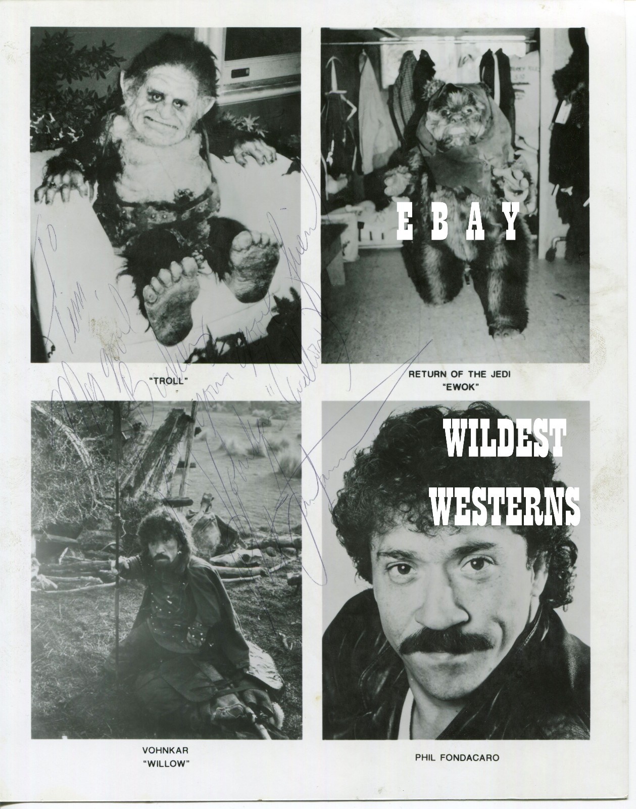 PHIL FONDACARO Signed AUTOGRAPH vintage photo STAR WARS EWOK Return of the Jedi