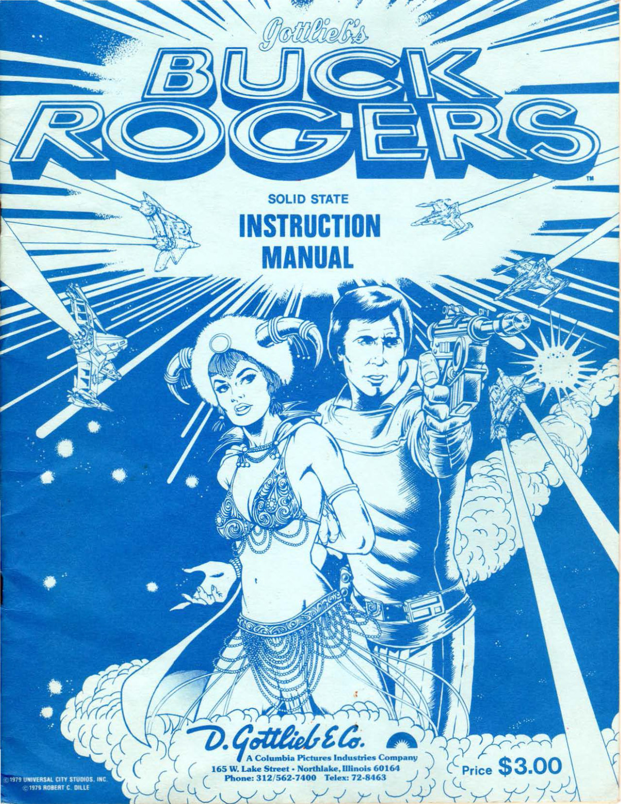 Gottlieb BUCK ROGERS Pinball Machine Instruction Manual: 23 Pages Color Copy
