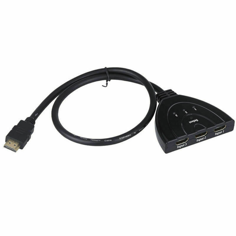 3 Port HDMI 2.0 Cable Auto Splitter Switch Switcher 3x1 Adapter HUB 3D 3 to 1 US