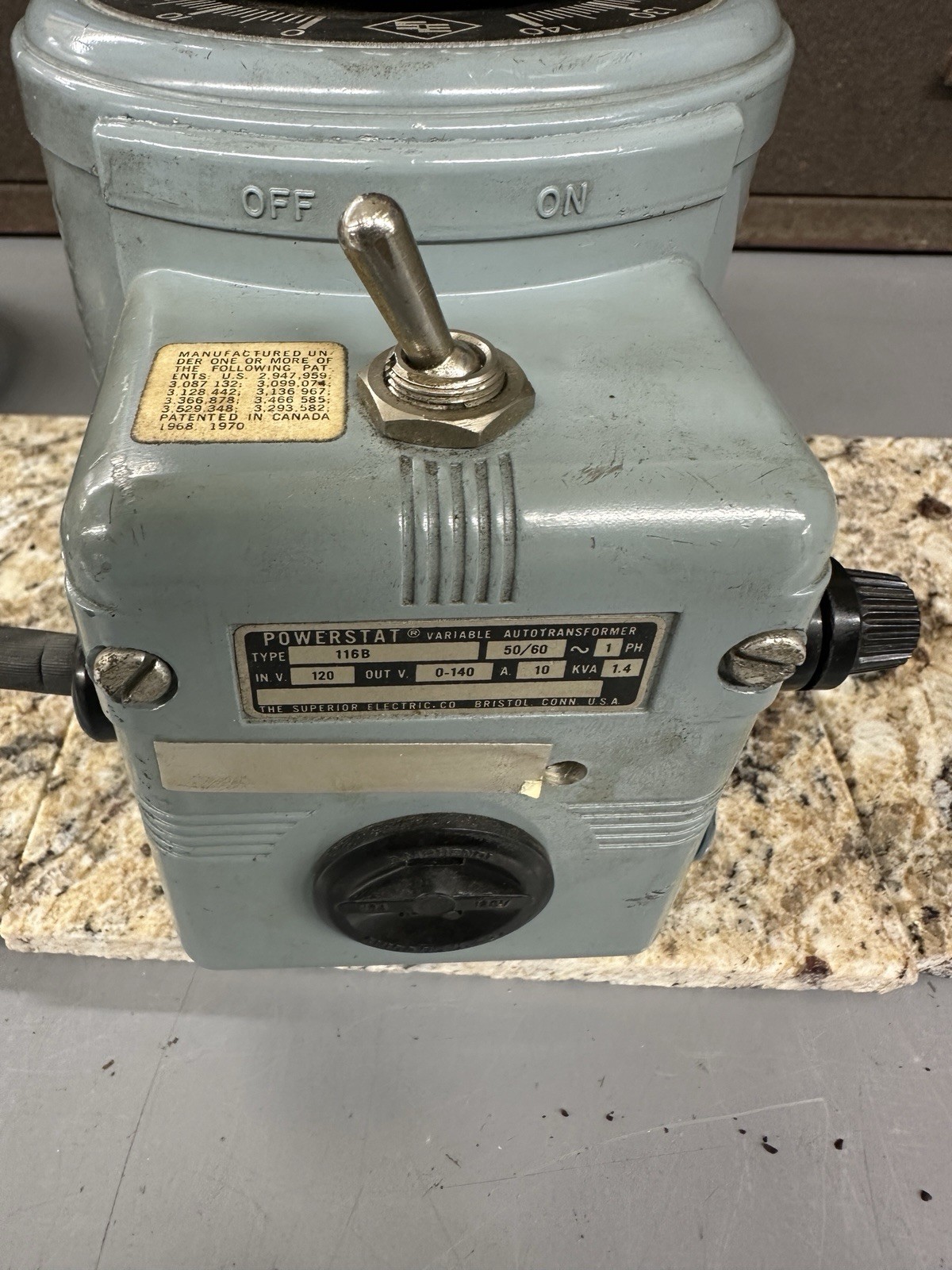 Powerstat Variable Autotransformer 116B 50/80 In V 120 O-140V Superior Electric