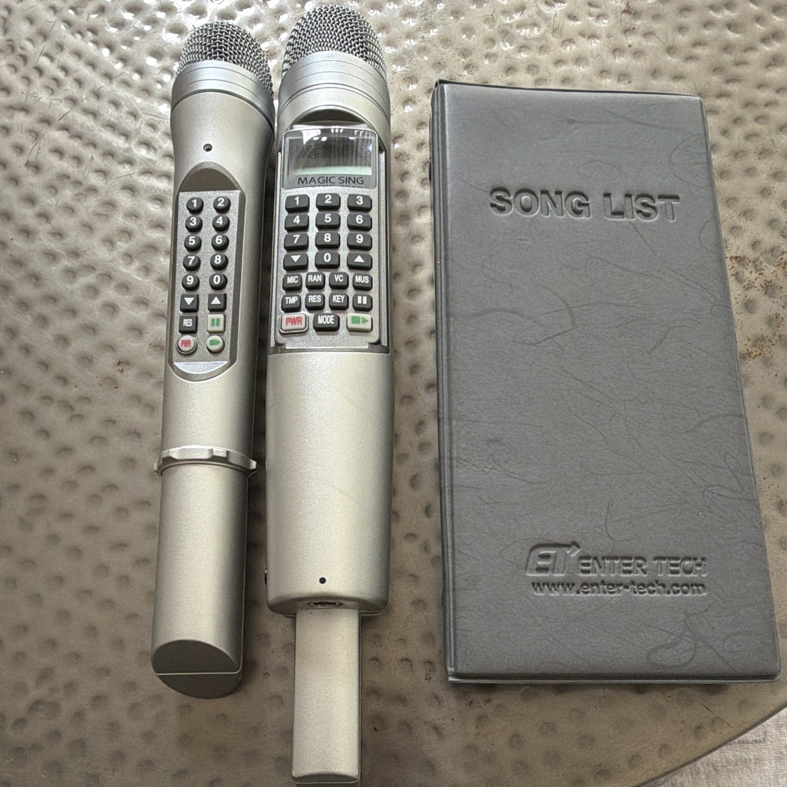 Magic Sing Silver Handheld Karaoke Microphones w/ Song List Filipino Booklet