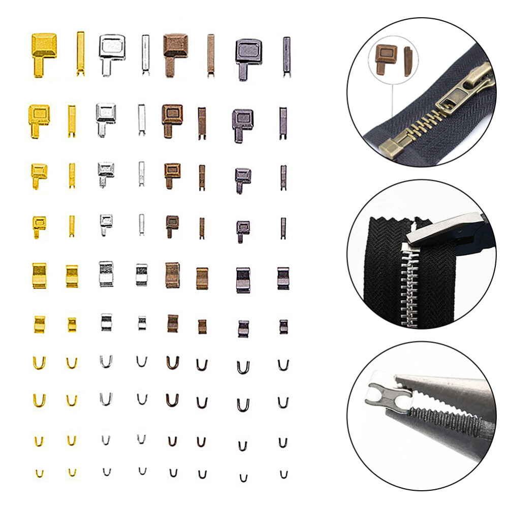32 Sets Zipper Head Repair Kit Clothes with Zippers Outdoor Tent