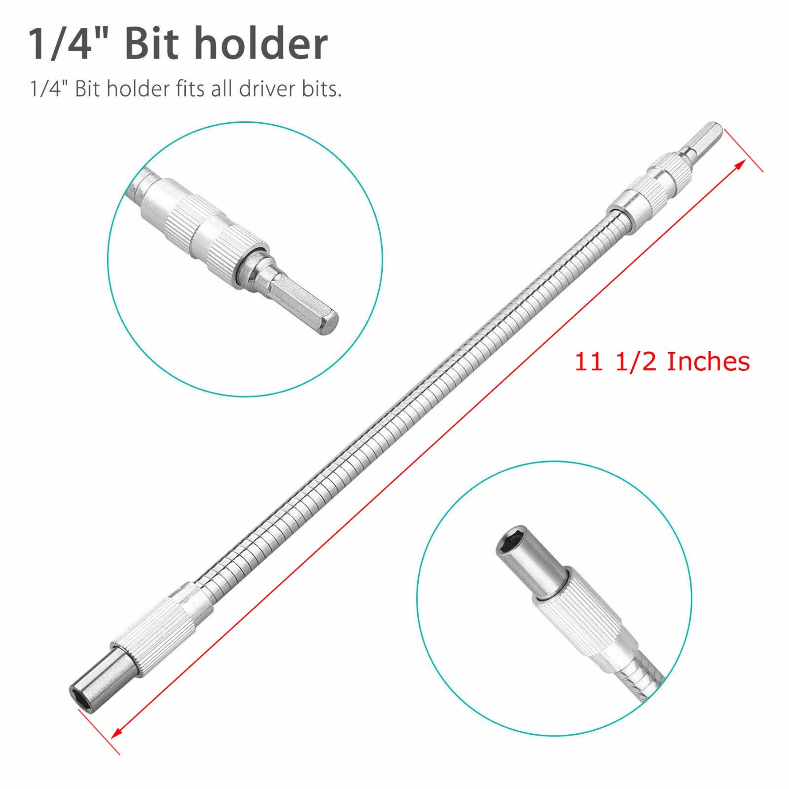 2X Extension Screwdriver Drill Bit Flexible Shaft Holder Tool Attachment