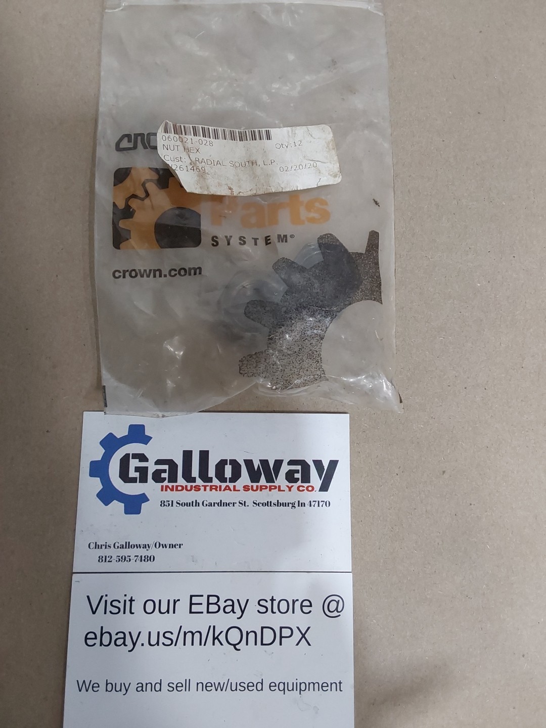 2PCS CROWN LIFT TRUCK 1.0 RCTL NUT 060021-028