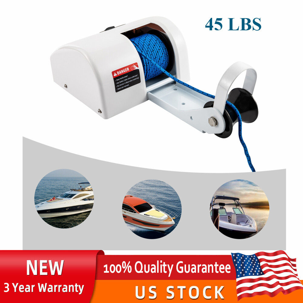 45 LBS Free Fall Saltwater Marine Boat Electric Anchor Winch W/ Wireless Remote
