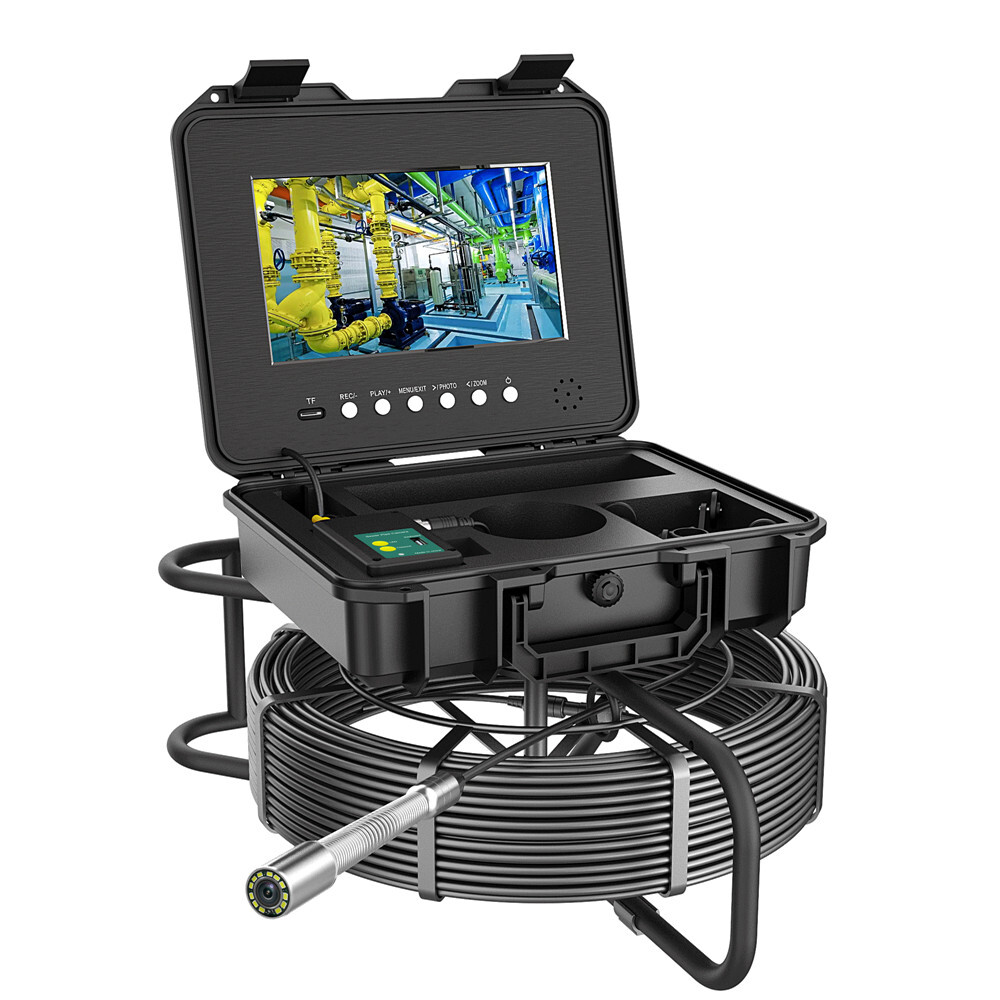 10.1" 70M Pipe Inspection Camera with 512HZ Locator Self-leveling Meter Counter