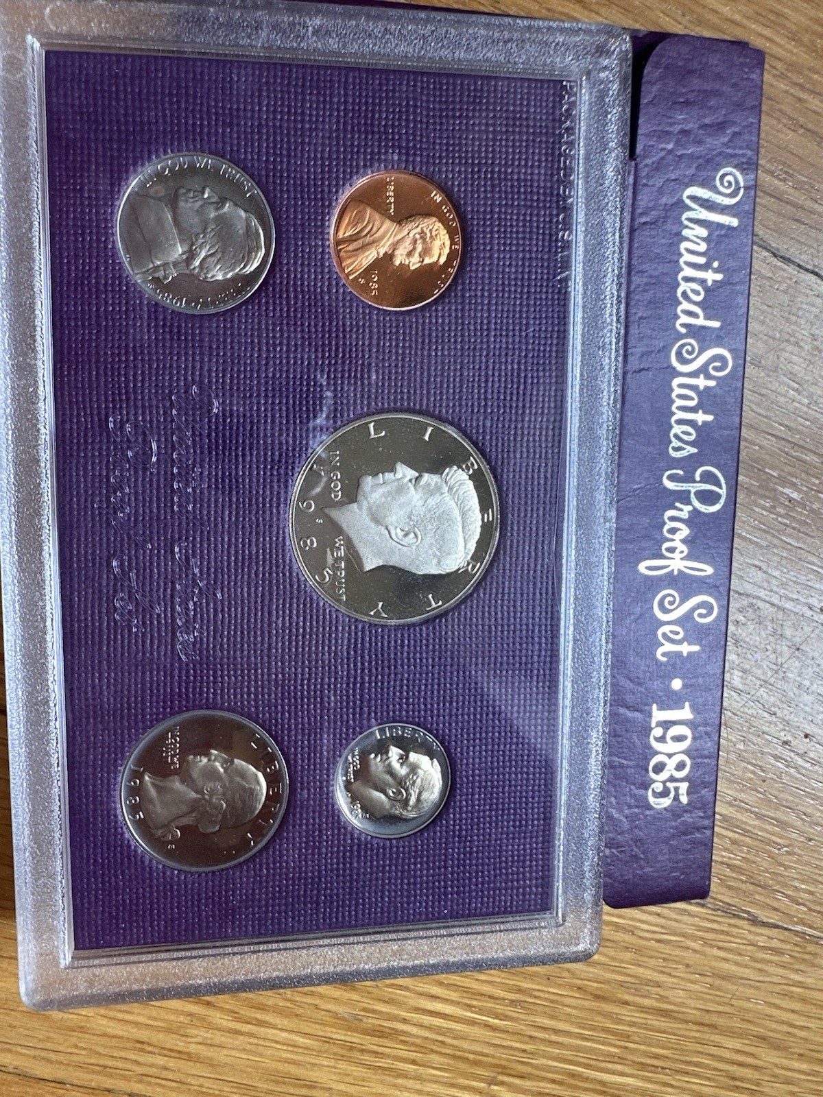 1985 United States Proof Set San Francisco S Proof Copper 0.9 Fine KM#201a 202a