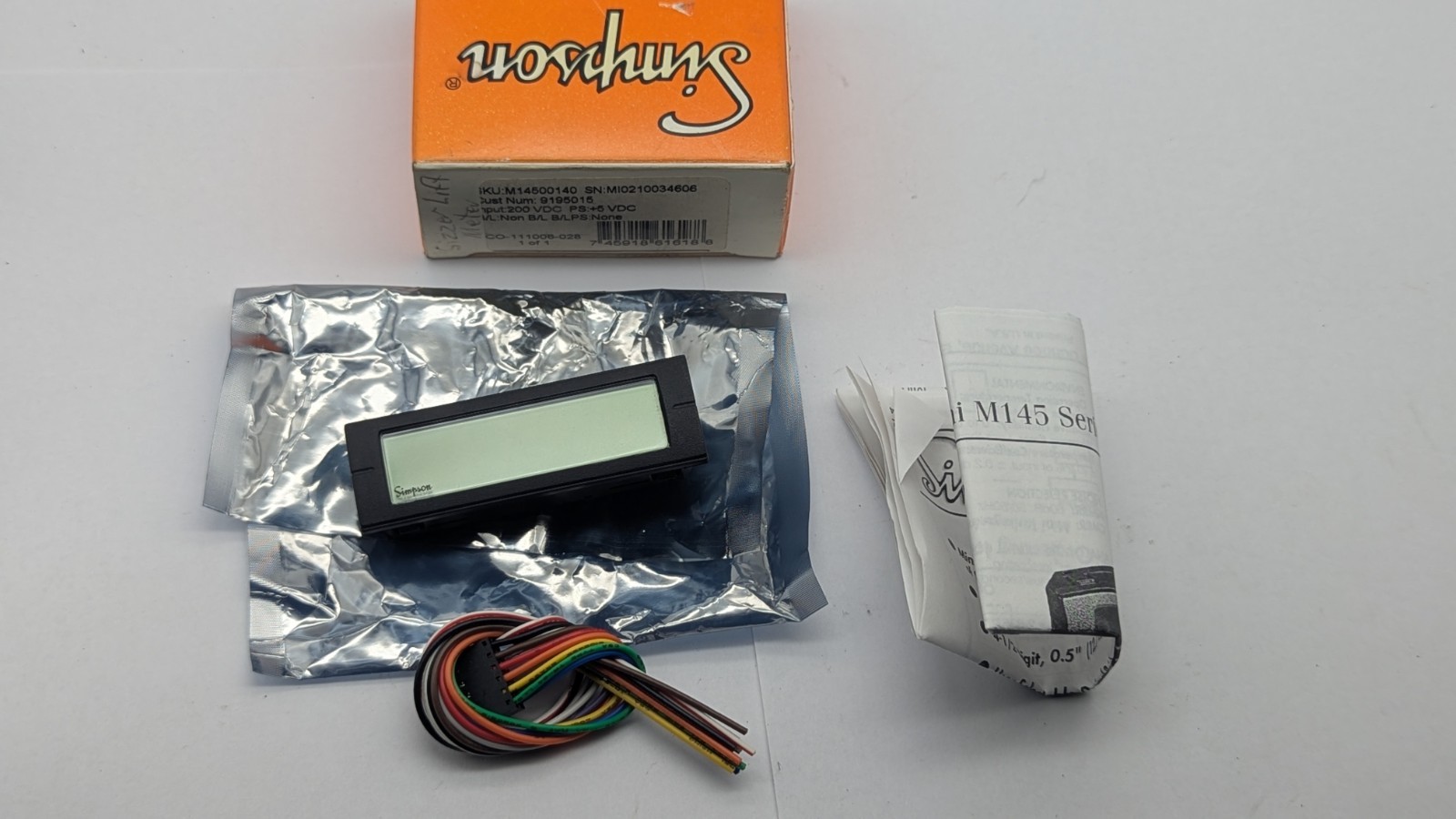 Simpson M14500140 Mini Digit Digital DIN Meter Panel Display NEW OLD STOCK