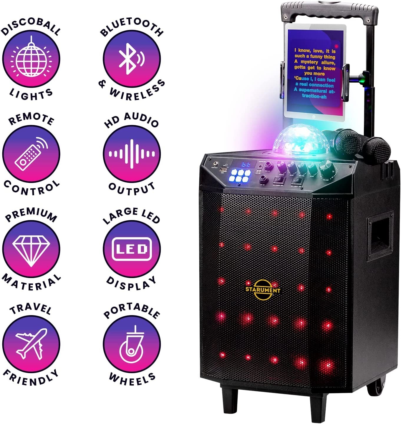 Portable Karaoke Machine -Wireless Bluetooth Speaker System with USB