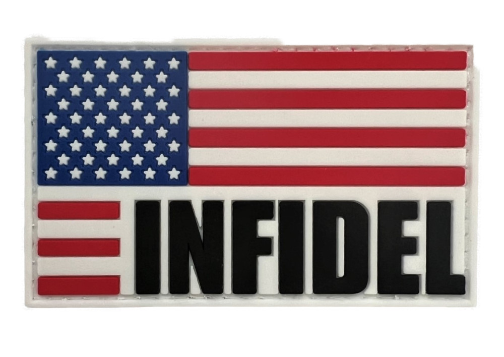INFIDEL US Flag PVC Patch (F-35 Recon Infantry NYPD SEAL Green Beret SWAT) 711