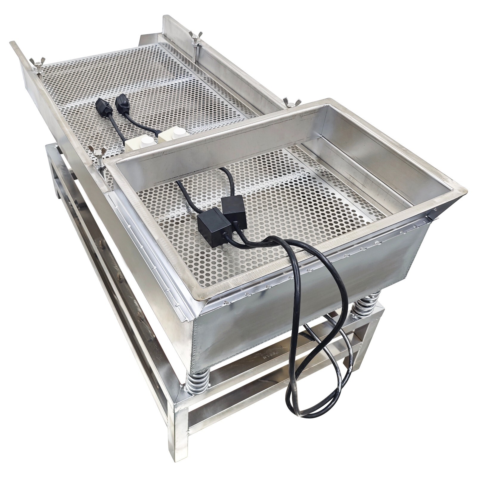 Single Layer 7mm Electric Sifter Shaker Stainless Steel Linear Vibrating Screen