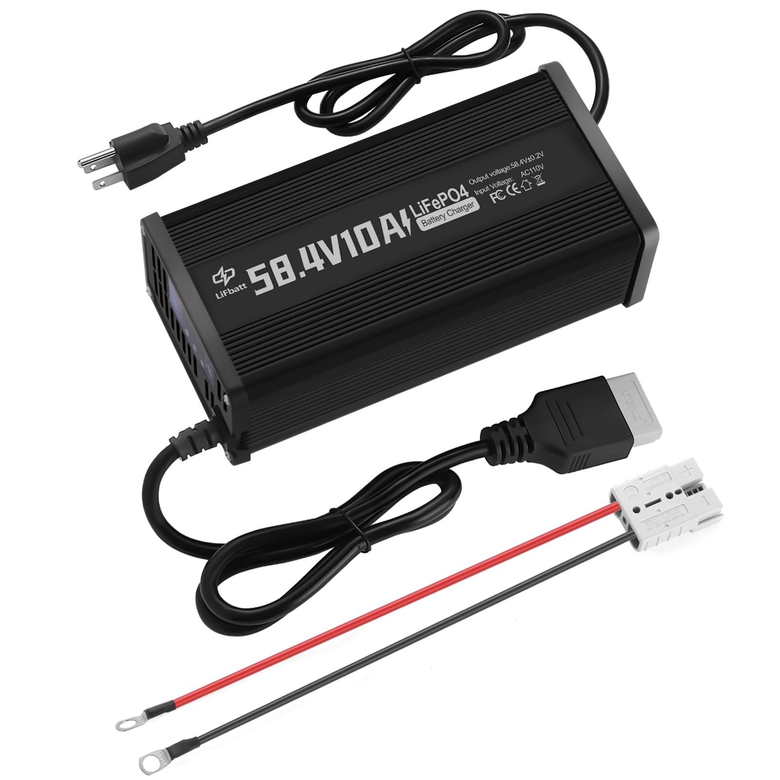 48V 10A LiFePO4 Battery Charger 58.4V Lithium Battery Smart Charger with