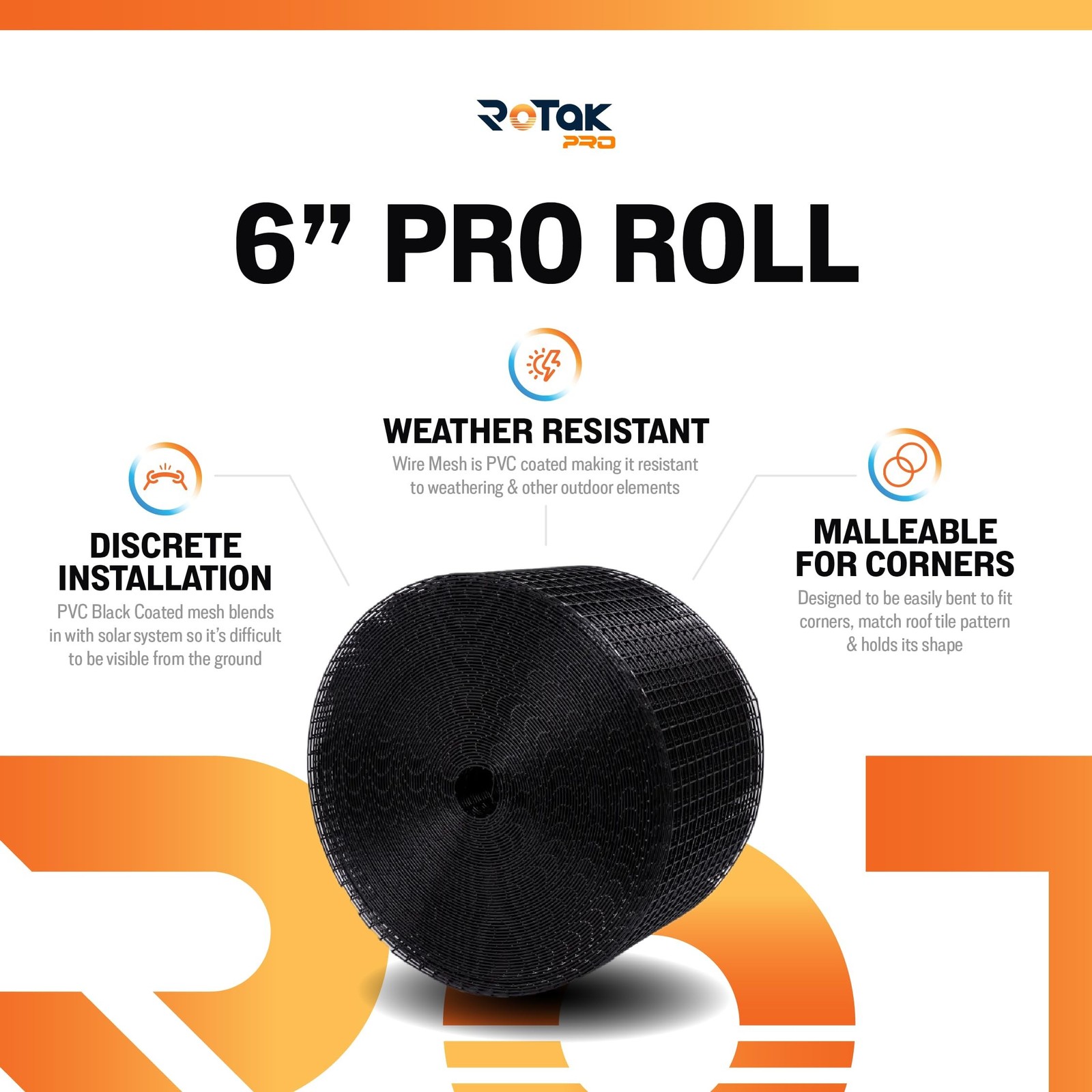 Critter Guard PRO 6in x 100ft Solar Panel Bird Guard