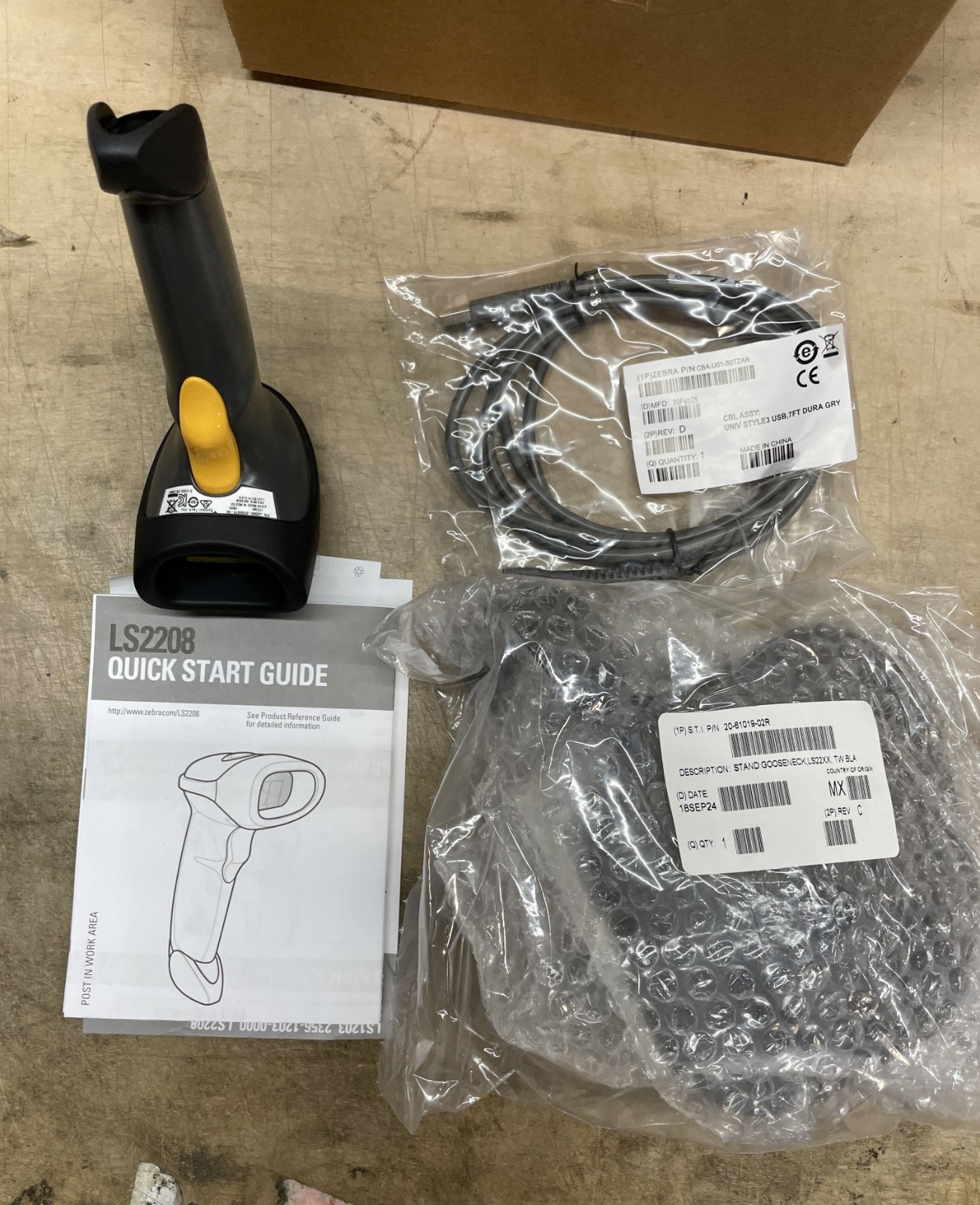 Zebra LS2208-SR20007R-NA Corded Handheld Barcode Scanner with Cable and Stand