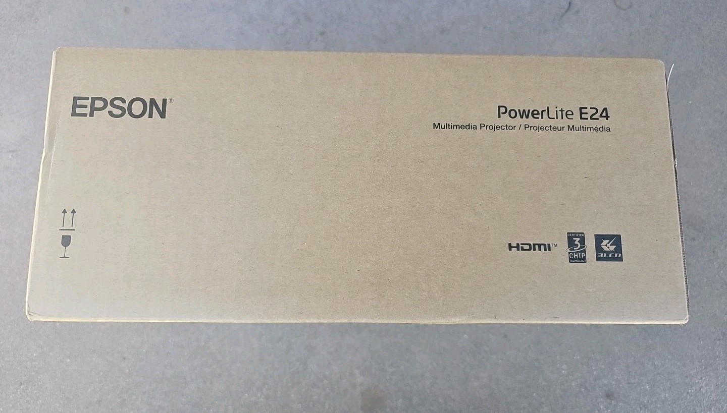 PowerLite E24 3,600 Lumens 3LCD Classroom Projector Brand New Sealed.