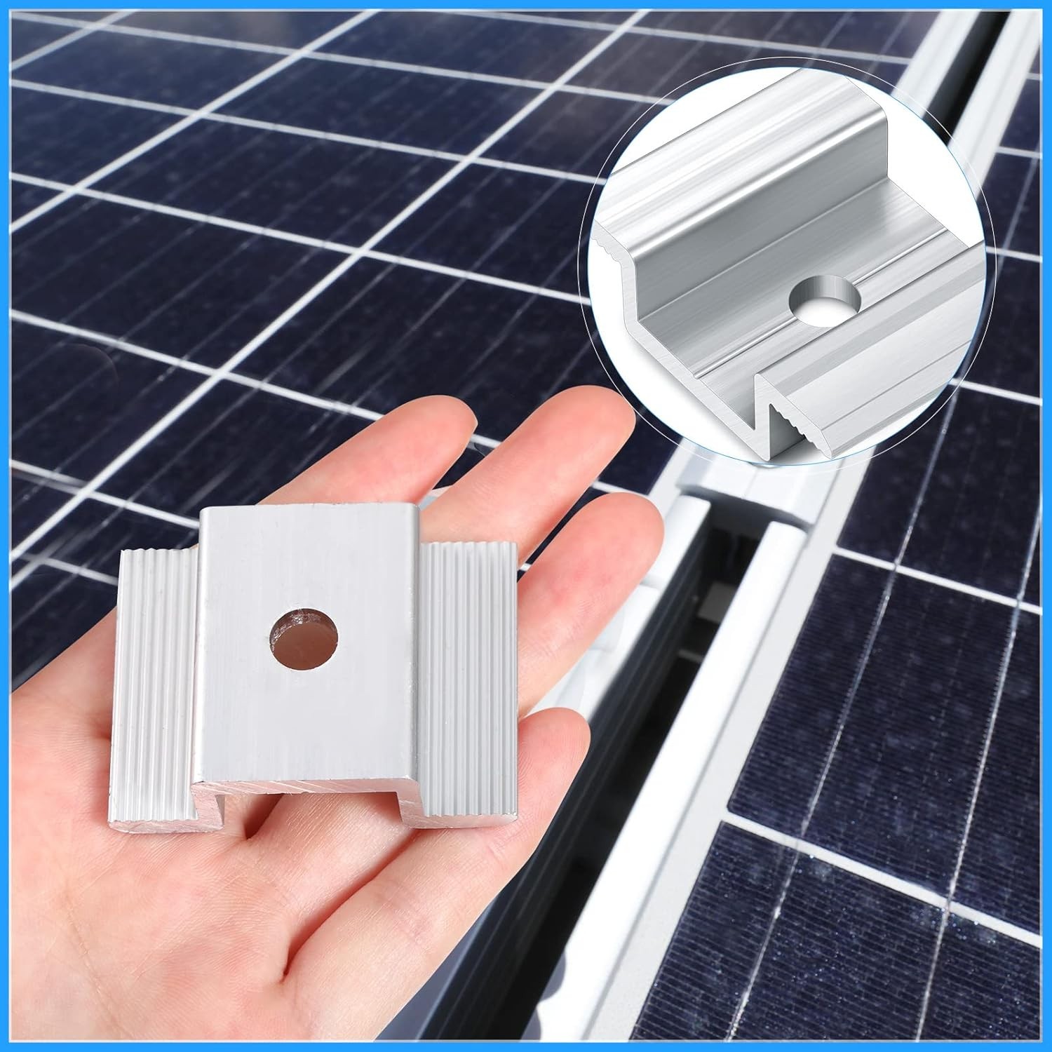 12 Pack Solar Panel Mid Clamps 1.06 Inch Solar Panel Bracket Aluminium Mounting