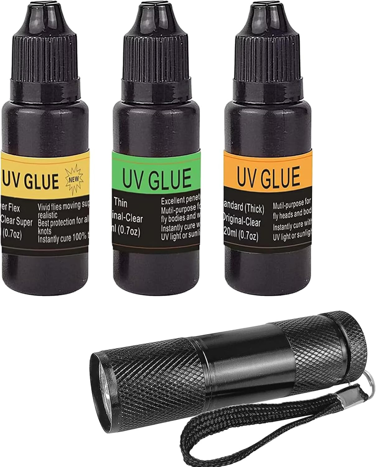 UV Resin for Fly Tying - Thick, Thin & Super Flex Head Cement and Glue