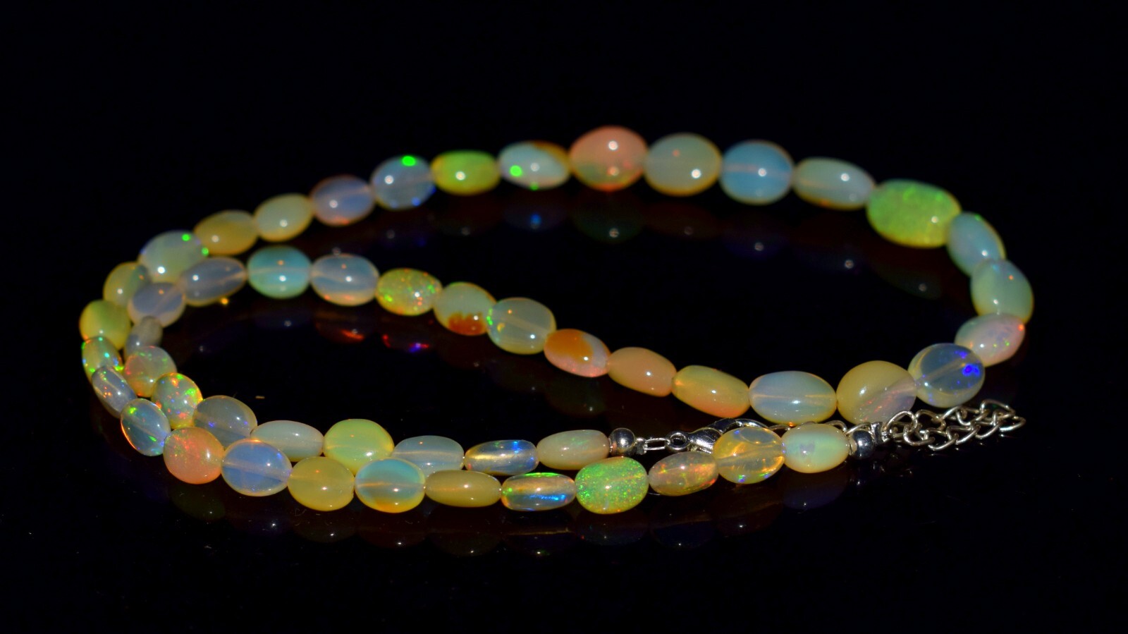 7x12mm Natural Ethiopian Opal Nuggets Fire Loose Gemstone Beads Strand 16"