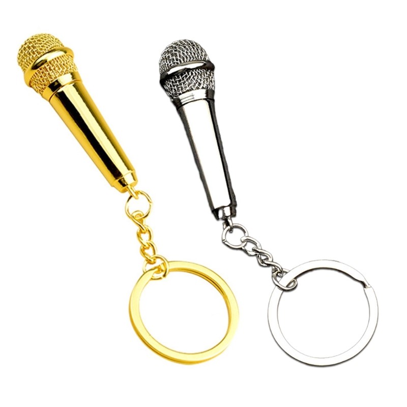 Pocket Sized Mic Keychain for Singing Hobbyists Simulation Microphone Keyring