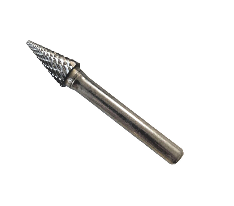 1 PC Double Cut Carbide Burr Pointed Tree 1/2 " X  1/4" -  6 mm shank USA