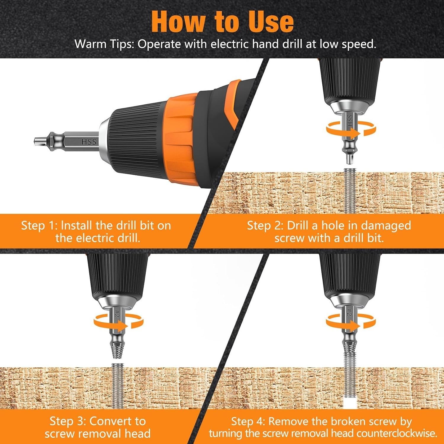 Versatile 6 PCS Extractor Set - Effortless Stripped Screw Removal for DIYers