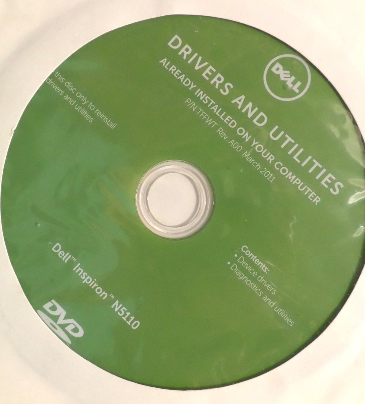 Dell Inspiron N5110 Drivers and Utilities March 2011 New Never Opened Free Ship