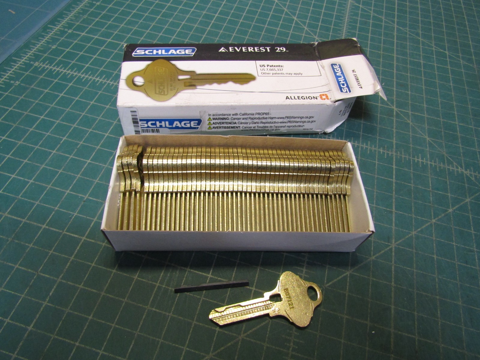 50 – Schlage Everest 29 .35-268-EV.468.T123.DE Key Blanks E07121. NEW, W/ Shim