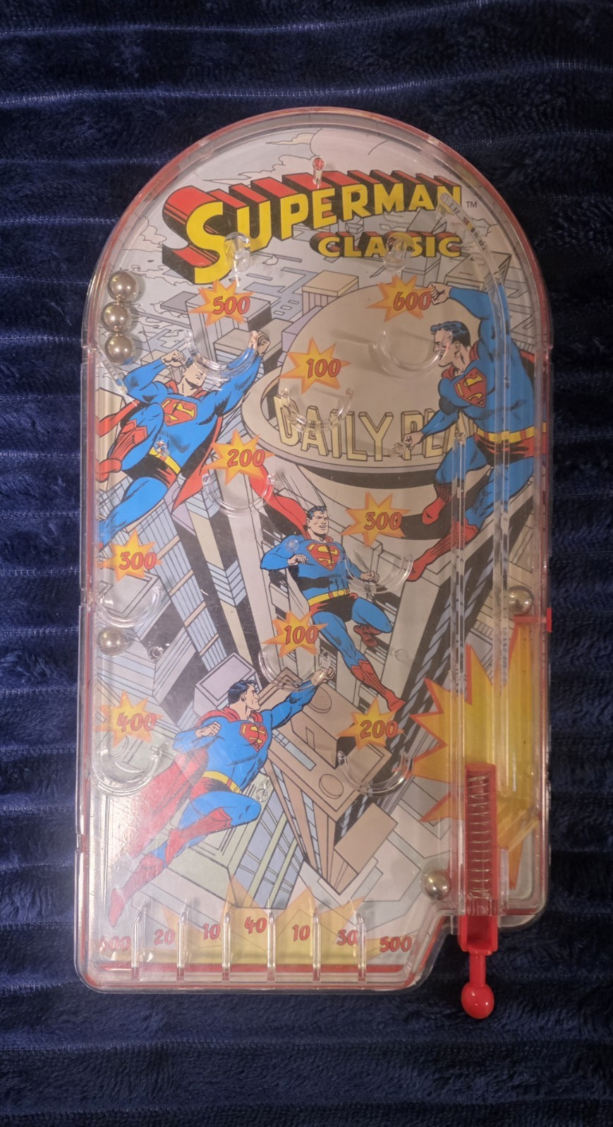 Schylling Superman Classic Mini Tabletop Pinball Machine Game