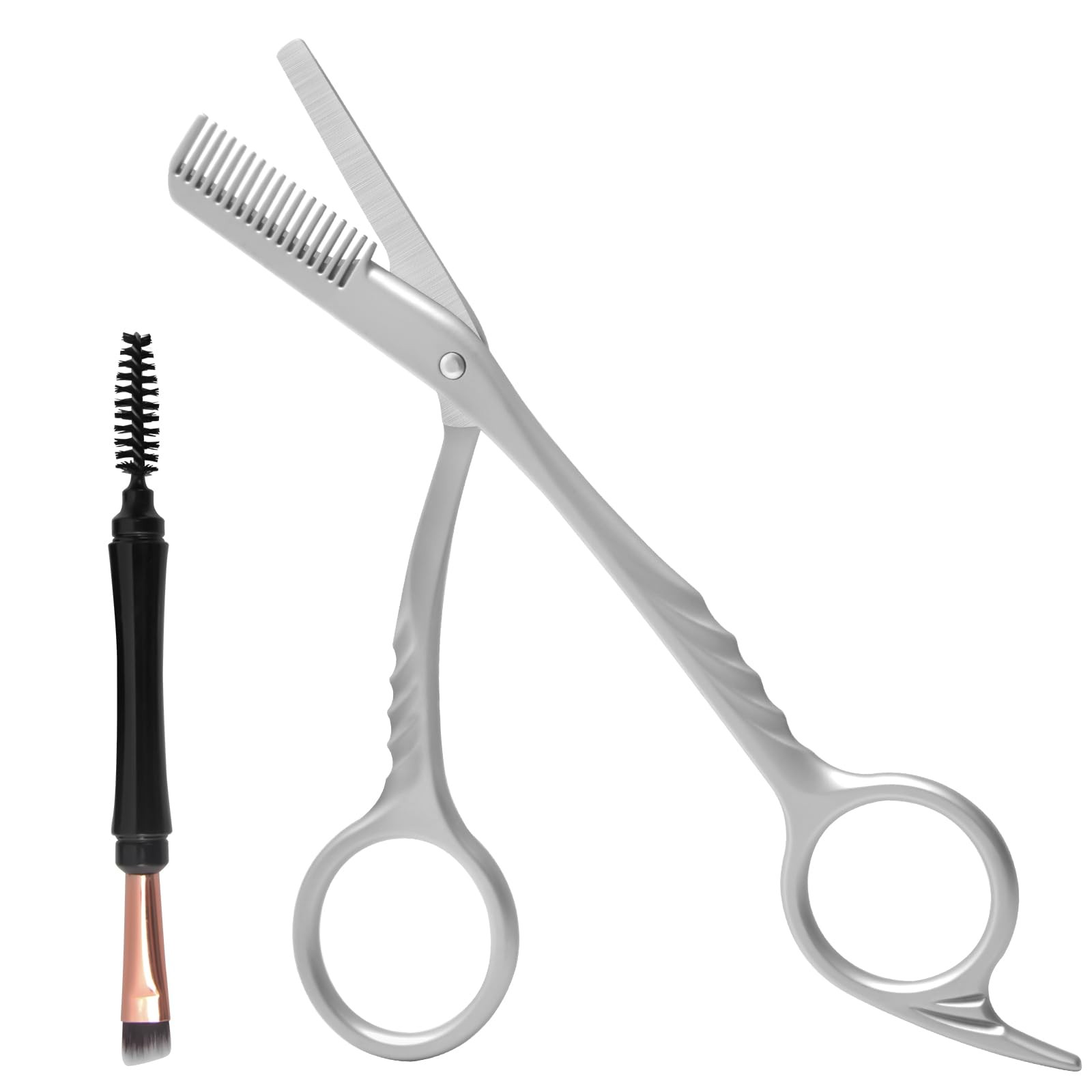 Diesisa Eyebrow Trimmer Scissors: For Men with Comb - Gray